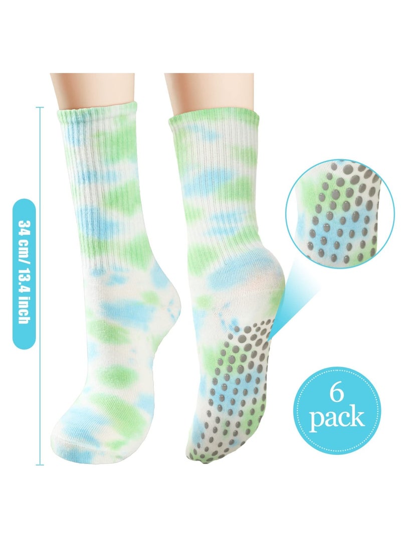 SYOSI 6 Pairs Women Long Yoga Socks with Grip Non Slip Grippy Hospital for Pilates Ballet Sports Stay Balanced and Stylish Mepase Women's Non-Slip Yoga Pilates Ballet More - Image 2